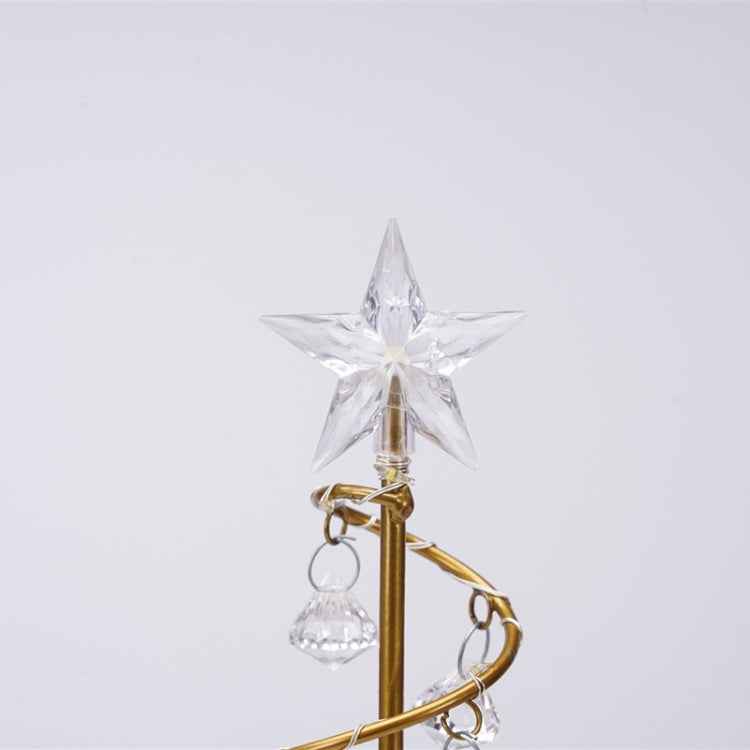 LED Wrought Iron Night Light Crystal Christmas Tree Light Room Decoration Small Table Lamp