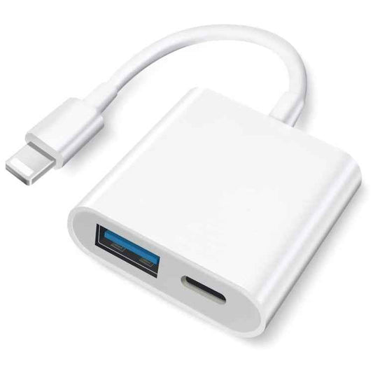 8 Pin To USB2.0+8 Pin Interface OTG Sdapter, Support IOS System