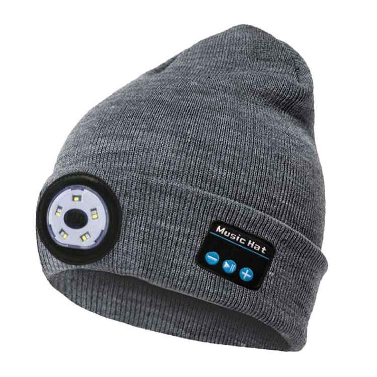 Outdoor Night Running Night Fishing LED Light Illumination Bluetooth 5.0 Knitted Hat