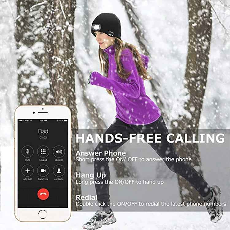 Outdoor Night Running Night Fishing LED Light Illumination Bluetooth 5.0 Knitted Hat