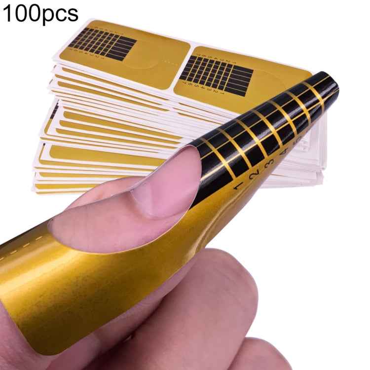 100pcs/pack Professional French Nail Form Tips Nail Art Form Acrylic Tip Gel Nails Sticker Extension Curl Form For Nail Polish Guide