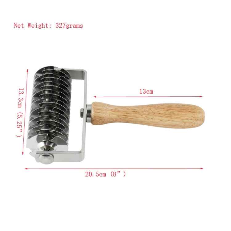 Baking Tool Stainless Steel Wooden Handle Pizza Roller Cutter Dessert Hob Pizza Net Knife