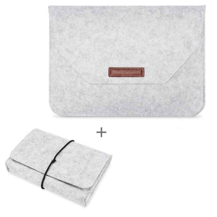 Portable Air Permeable Felt Sleeve Bag for MacBook Laptop, with Power Storage Bag, 12 inch, 13 inch, 15 inch, 11 inch