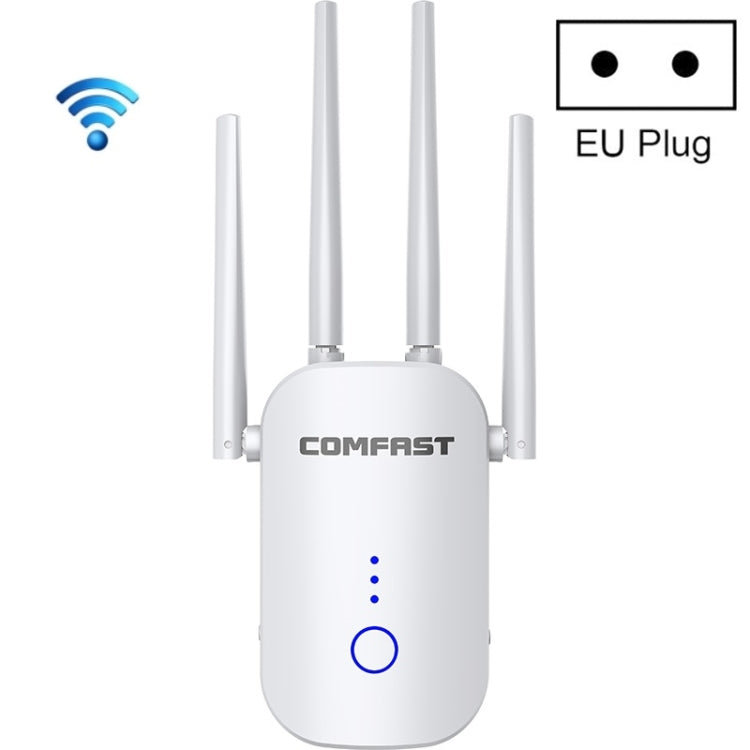 COMFAST CF-WR758AC Dual Frequency 1200Mbps Wireless Repeater 5.8G WIFI Signal Amplifier, CN Plug, TBD05451904, TBD05451904EU, TBD05451904UK