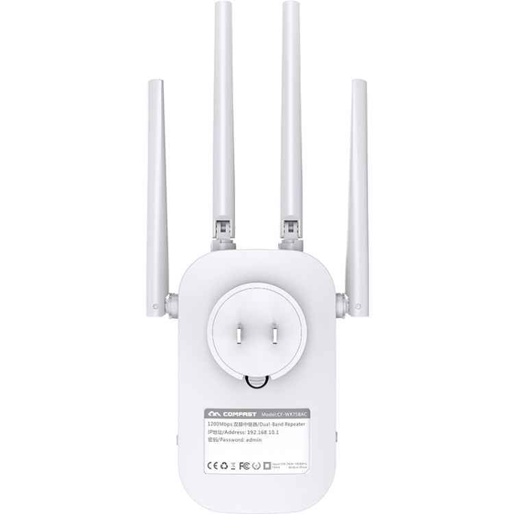 COMFAST CF-WR758AC Dual Frequency 1200Mbps Wireless Repeater 5.8G WIFI Signal Amplifier, CN Plug