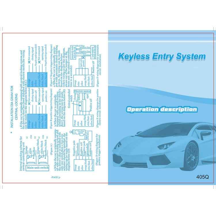 3pcs /Set Universal Car Keyless Entry Remote Control Central Lock With Indicator Light And Horn Function