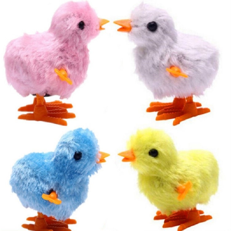 3 PCS Winding Plush Chick Clockwork Jumping Color Chick, Random Color Delivery, Plush Chick