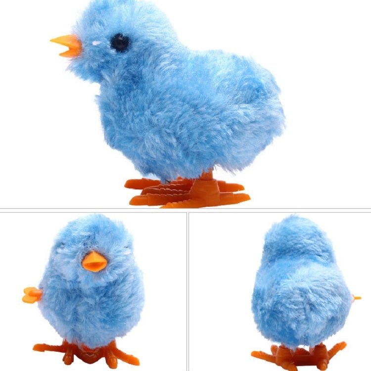 3 PCS Winding Plush Chick Clockwork Jumping Color Chick, Random Color Delivery, Plush Chick