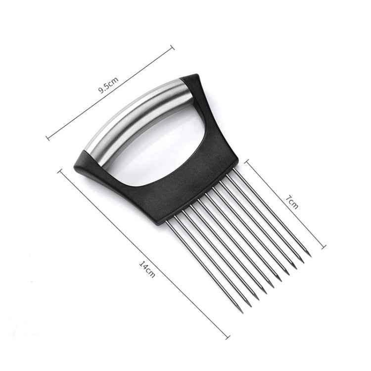 Stainless Steel Onion Fork Holder Pin Kitchen Vegetable Slicing Aid