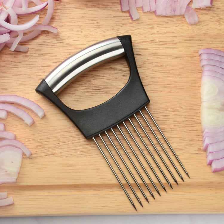 Stainless Steel Onion Fork Holder Pin Kitchen Vegetable Slicing Aid