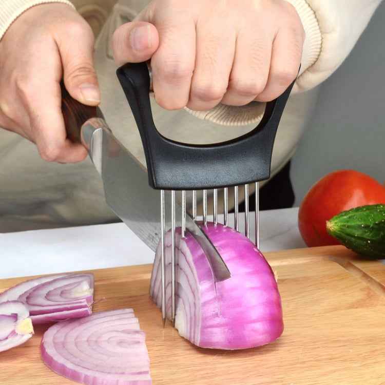 Stainless Steel Onion Fork Holder Pin Kitchen Vegetable Slicing Aid