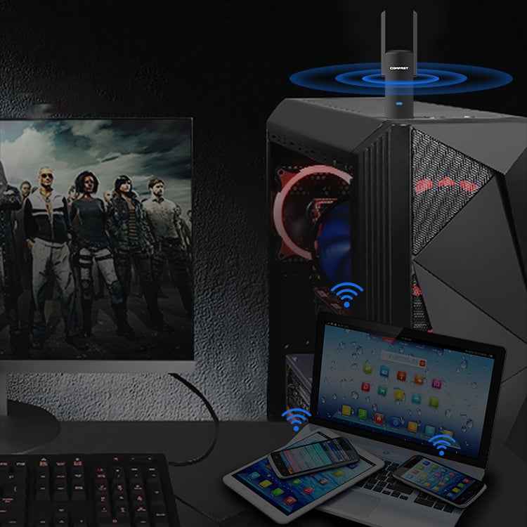 COMFAST CF-924AC V2 1200Mbps Dual Frequency Gigabit USB Computer WIFI Receiver High Power Wireless Network Card