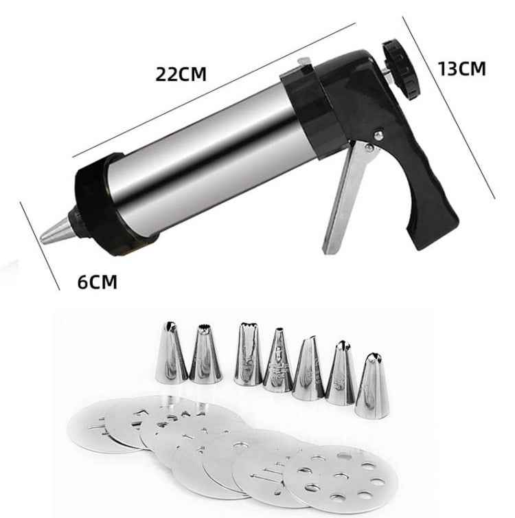 Multi-Function Stainless Steel Piping Gun Set Cookie Biscuits Hand Pressing Biscuit Machine Household DIY Baking Tools