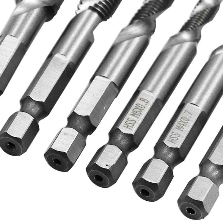 6 PCS / Set HSS Multi-Function Integrated Composite Tap Hole Tapping Chamfering