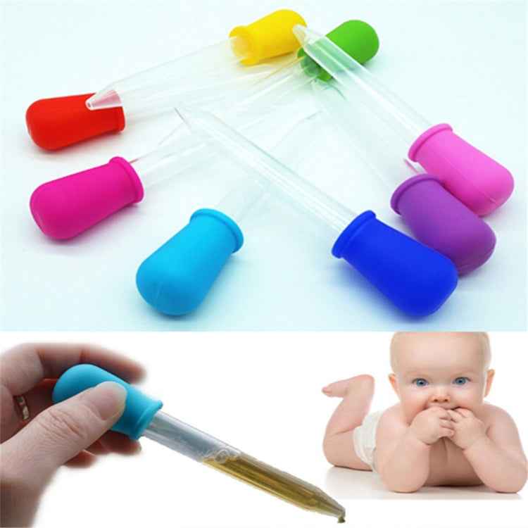 3 PCS 5ML Clear Silicone Small Plastic Feeding Medicine Liquid Graduated Pipette Dropper, Size: 12 x 2cm