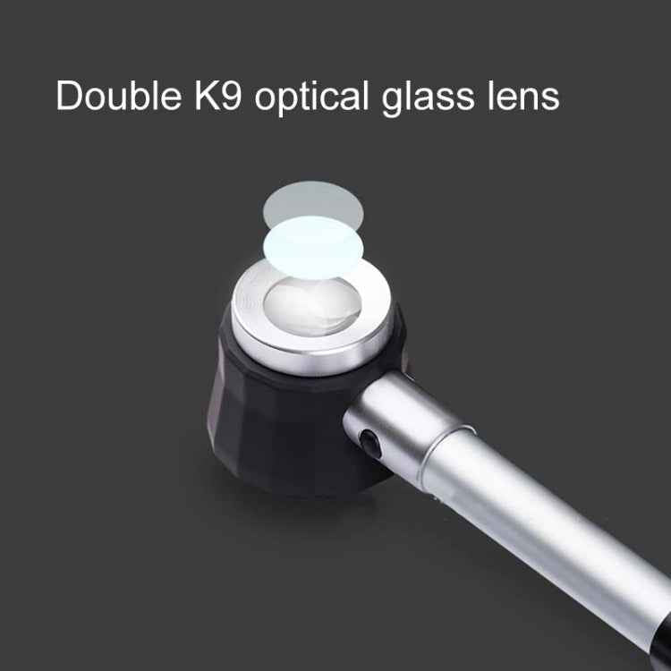Handheld With Scale With 3 Lights 45 Times Magnifying Glass High-Definition Double Lens Magnifying Glass