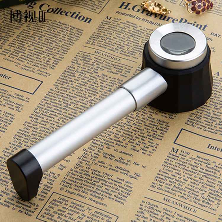 Handheld With Scale With 3 Lights 45 Times Magnifying Glass High-Definition Double Lens Magnifying Glass