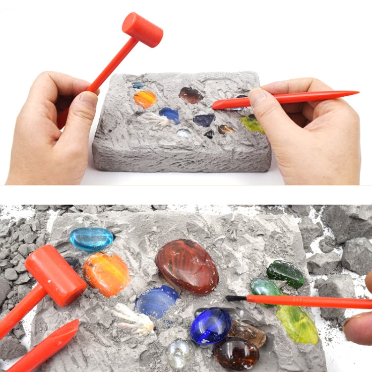 3 PCS Colorful Gemstone Archaeological Treasure Excavation Toy Creative DIY Puzzle Toy, 3 PCS DIY Puzzle Toy
