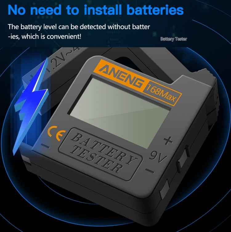 2 PCS ANENG 168MAX Portable Battery Tester High-Precision Battery Power Tester Battery Capacity Tester