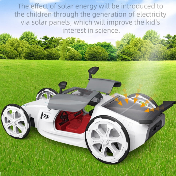 Children DIY Solar Sports Car Toy Science Education Assembled 4-Wheel Electric Drive Model, DIY Solar Sports Car Toy