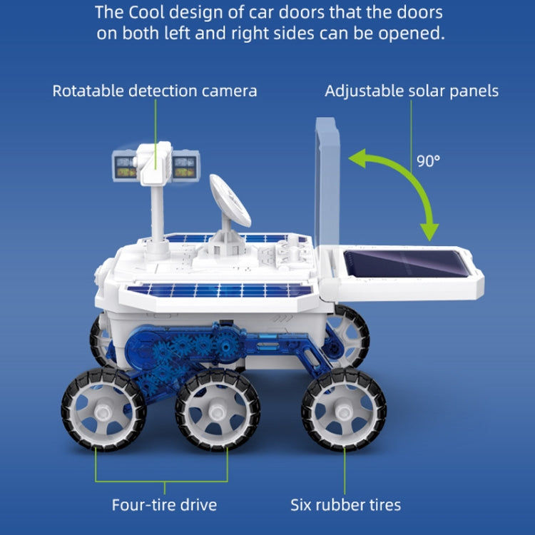 Children DIY Solar Mars Exploration Car Toy Puzzle Science Education Assembled 4-Wheel Drive Electric Model