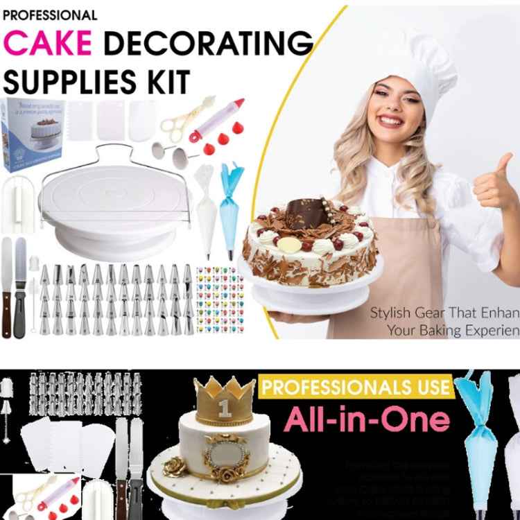 205 in 1 Cake Decorating Turntable Set Cake Decorating Mouth Baking Utensils