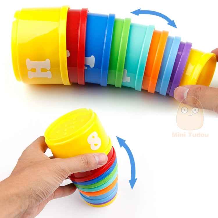 Educational Baby Toys 6Month Figures Letters Foldind Stack Cup Tower Children Early Intelligence