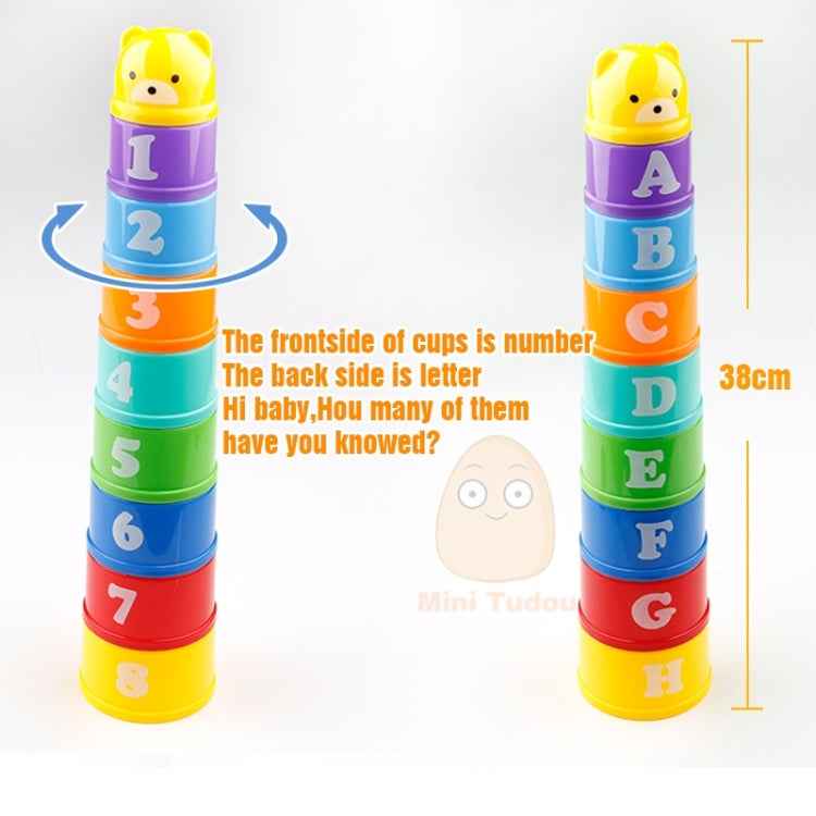 Educational Baby Toys 6Month Figures Letters Foldind Stack Cup Tower Children Early Intelligence