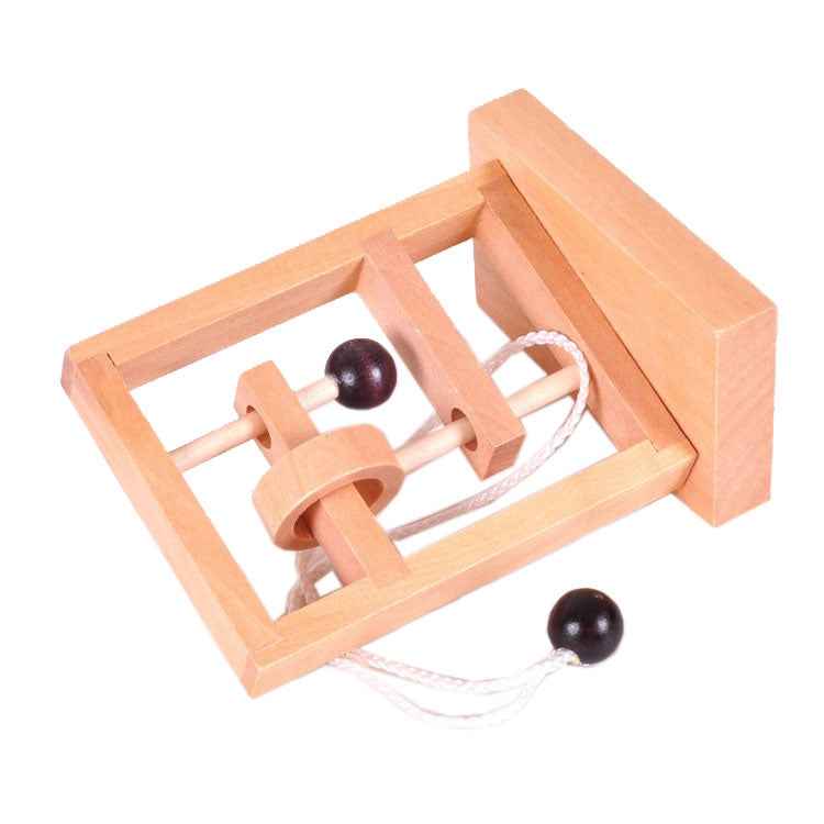 2 PCS Wooden 3D Educational Toys Space Thinking Untie Rope Game