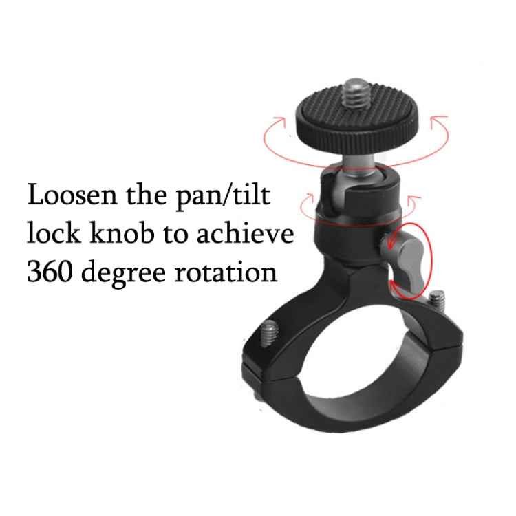 YJ-G2 Cycling Metal Tube Clip 1/4 PTZ Bicyle Bracket Universal Portable Camera Bicycle Clip