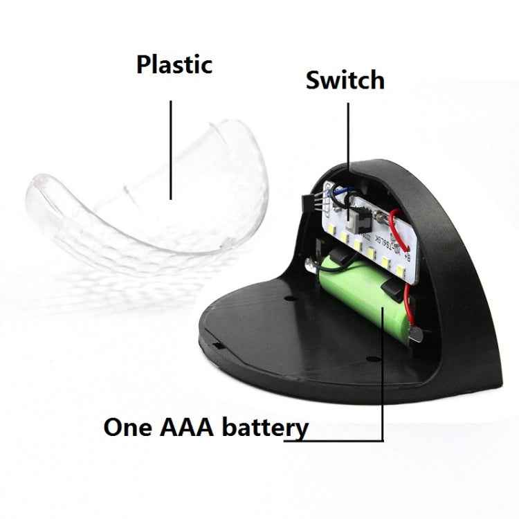 2 PCS LED Solar Wall Light Outdoor Semicircular Fence Garden Lawn Light