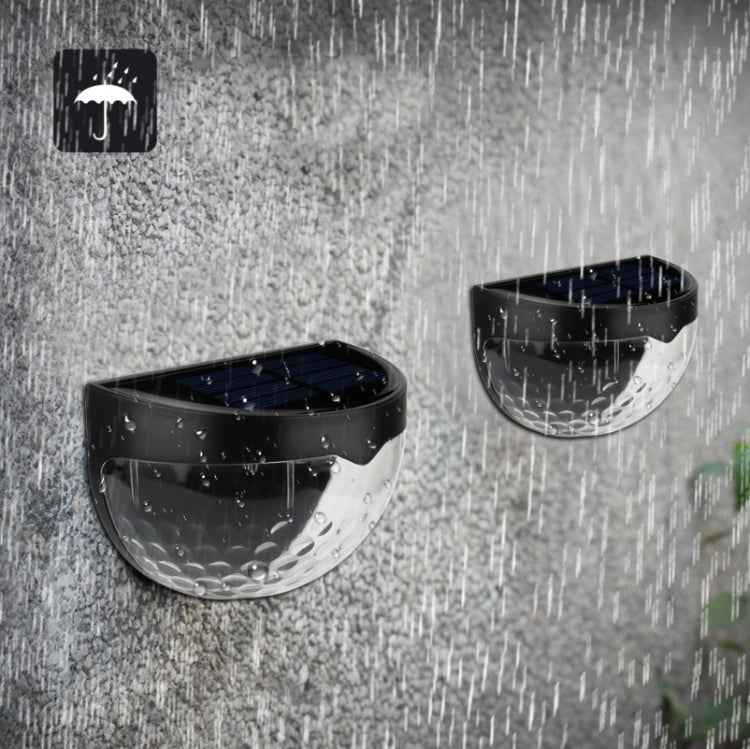 2 PCS LED Solar Wall Light Outdoor Semicircular Fence Garden Lawn Light