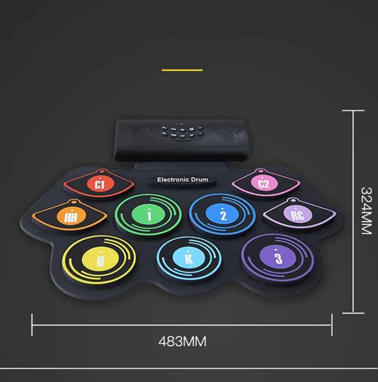 Hand-Rolled Drum Set Color Electronic Drum Lithium Battery Rechargeable Silicone Drum Set