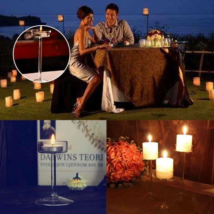 Glass Candlestick Luxury High Candlestick Romantic Dinner Decoration, 11.5cm, 16cm, 18.5cm