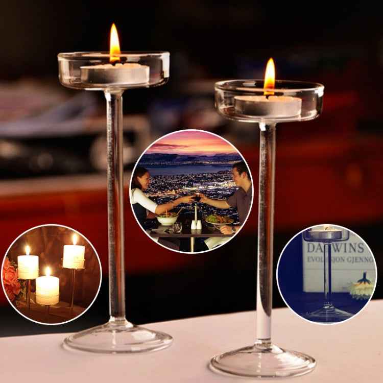 Glass Candlestick Luxury High Candlestick Romantic Dinner Decoration, 11.5cm, 16cm, 18.5cm