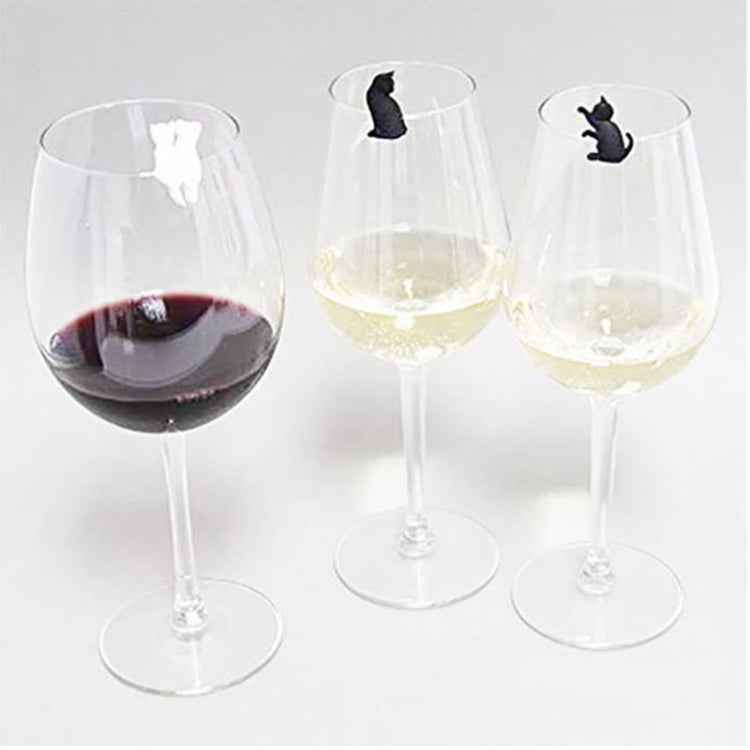 6pcs / Set Cat Drinks Wine Glass Marker Recognizer Tea Bag Hanging