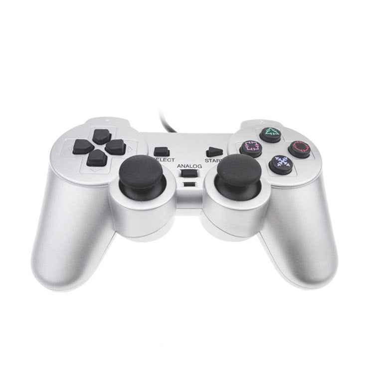 Wired Gamepad Dual Motor Vibration Silver Fuel Injection Gamepad Suitable For PS2
