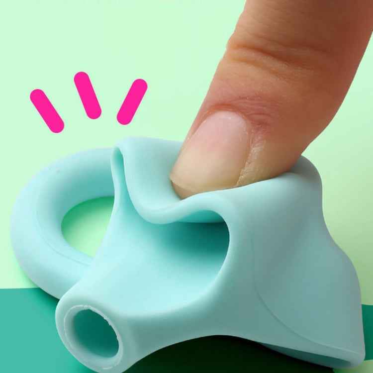 10pcs Children Calligraphy Posture Correction Grip Pen Tool Silicone Three-Finger Pencil Case, Random Colour Delivery