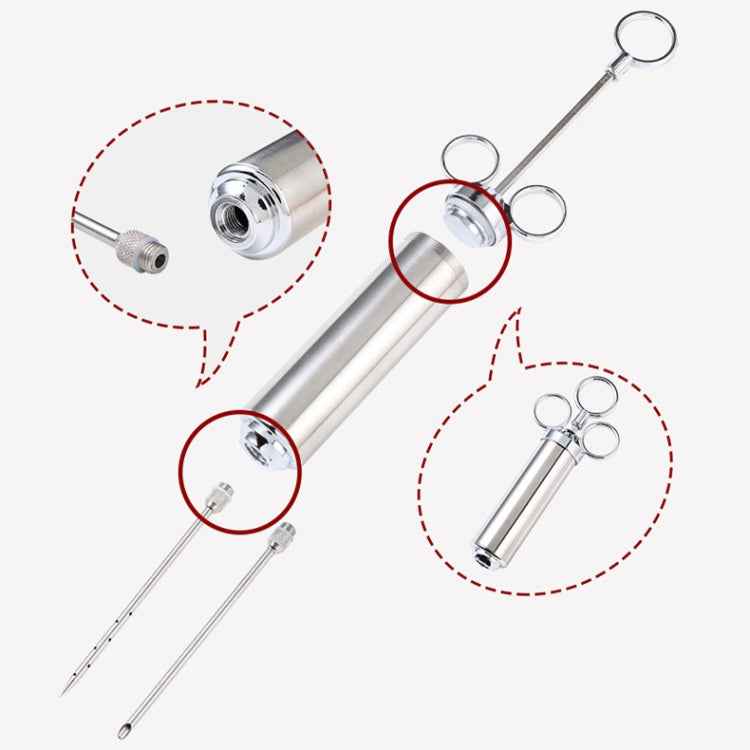 304 Stainless Steel Seasoning Syringe Barbecue Tool Turkey Needle Set