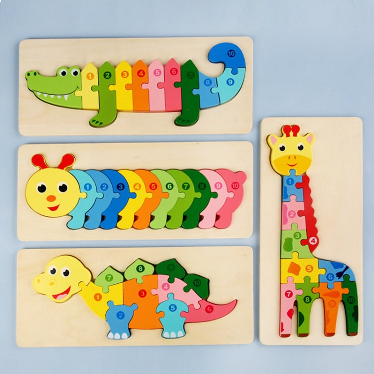 4 PCS / Sets Children Educational Wooden Dinosaur Animal 3D Puzzle Toys, 4 PCS / Sets Dinosaur Puzzle