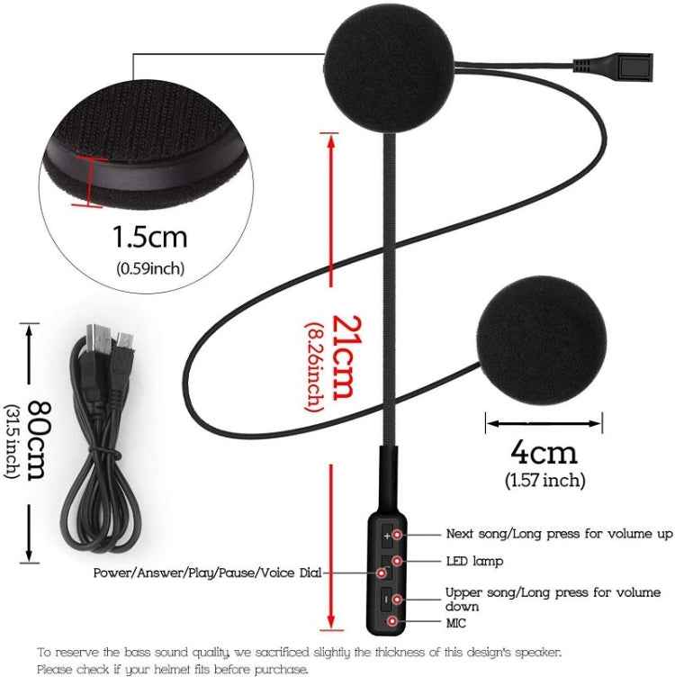 MH01 Bluetooth 5.0 Helmet Headset Auto Answer/Stereo Effect Bluetooth Headset