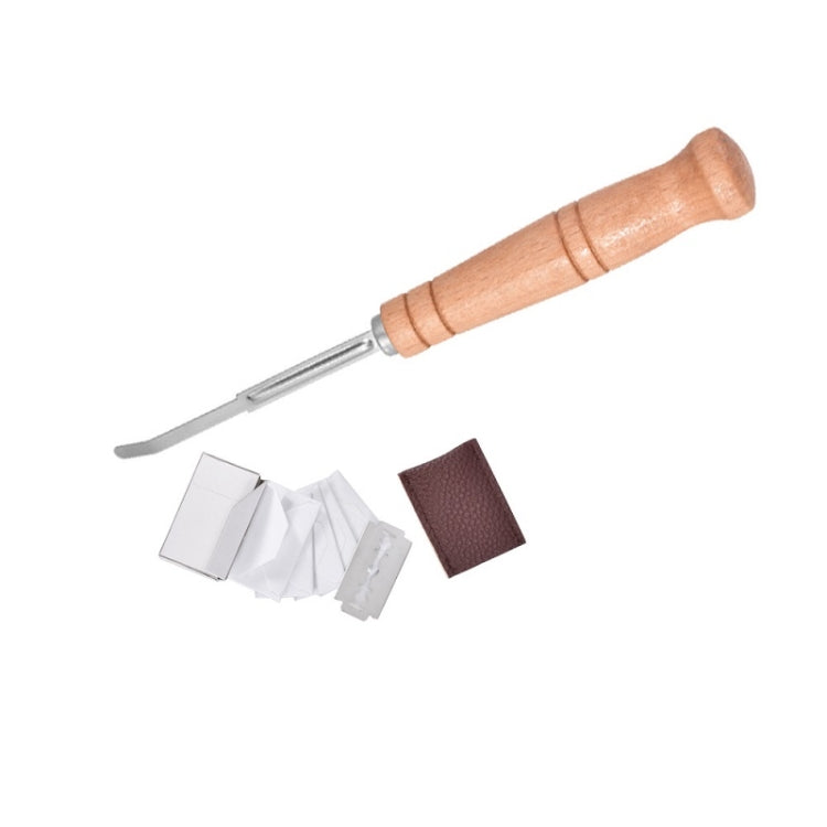 Bread Trimming French Stick Cutting Knife Dough Bisector Curved Stainless Steel Dough Cutter With Wooden Handle, Dough Cutter