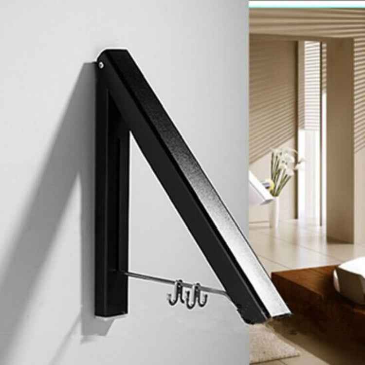 Multifunctional Space Aluminum Invisible Drying Rack, Black, Double Black + 80cm Crossbar, Double Black + 120cm Crossbar