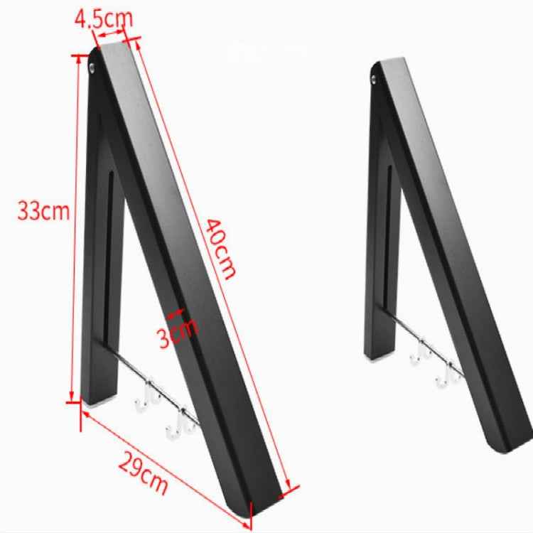 Multifunctional Space Aluminum Invisible Drying Rack, Black, Double Black + 80cm Crossbar, Double Black + 120cm Crossbar