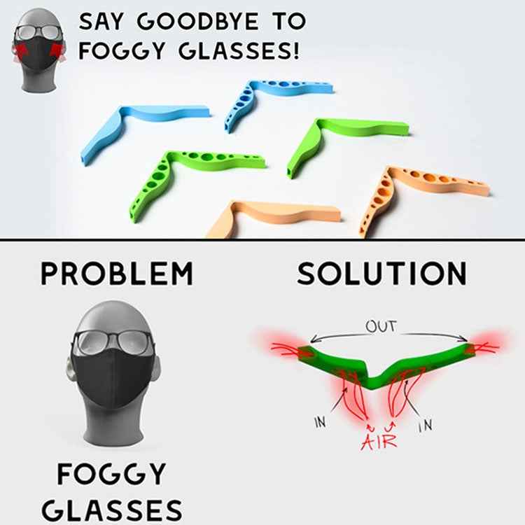 10 PCS Mask Nose Clip Bridge Wear Glasses Anti-Fog Sealing Silicone Strip, Random Color Delivery