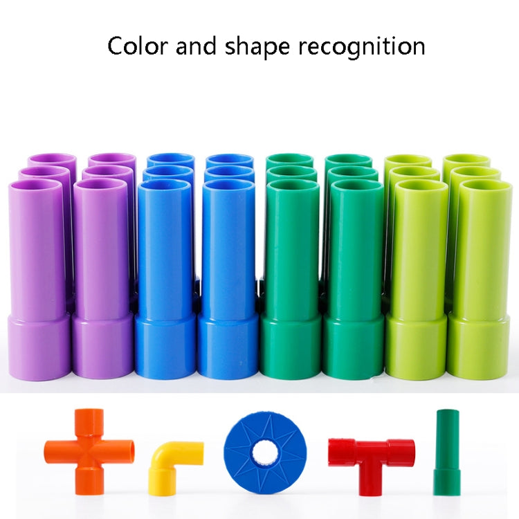 Children Educational Plastic Pipe Building Blocks Assembled Toy 72 PCS / Set, Plastic Pipe Building Blocks