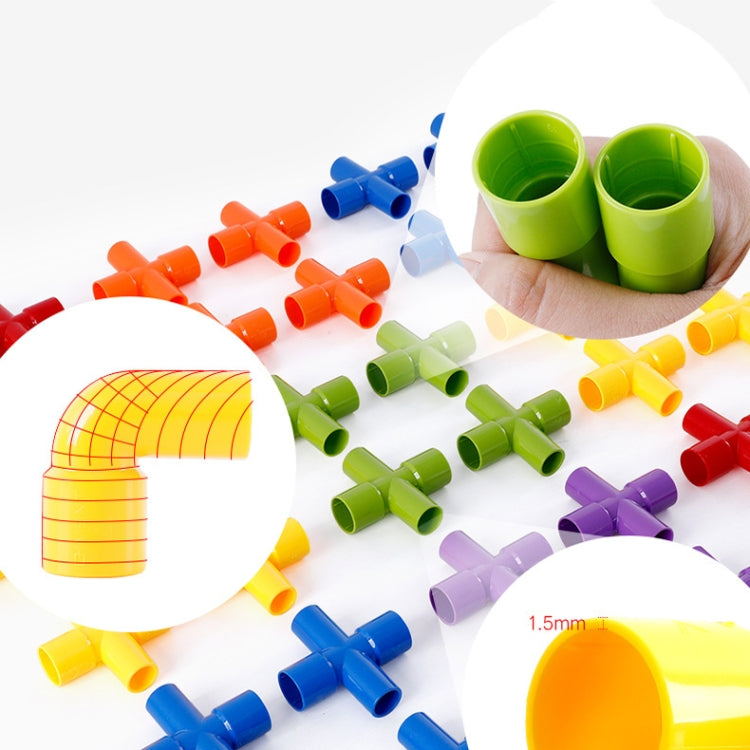 Children Educational Plastic Pipe Building Blocks Assembled Toy 72 PCS / Set, Plastic Pipe Building Blocks