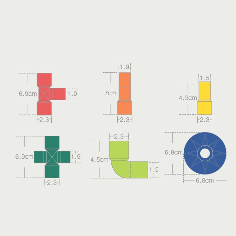 Children Educational Plastic Pipe Building Blocks Assembled Toy 72 PCS / Set, Plastic Pipe Building Blocks