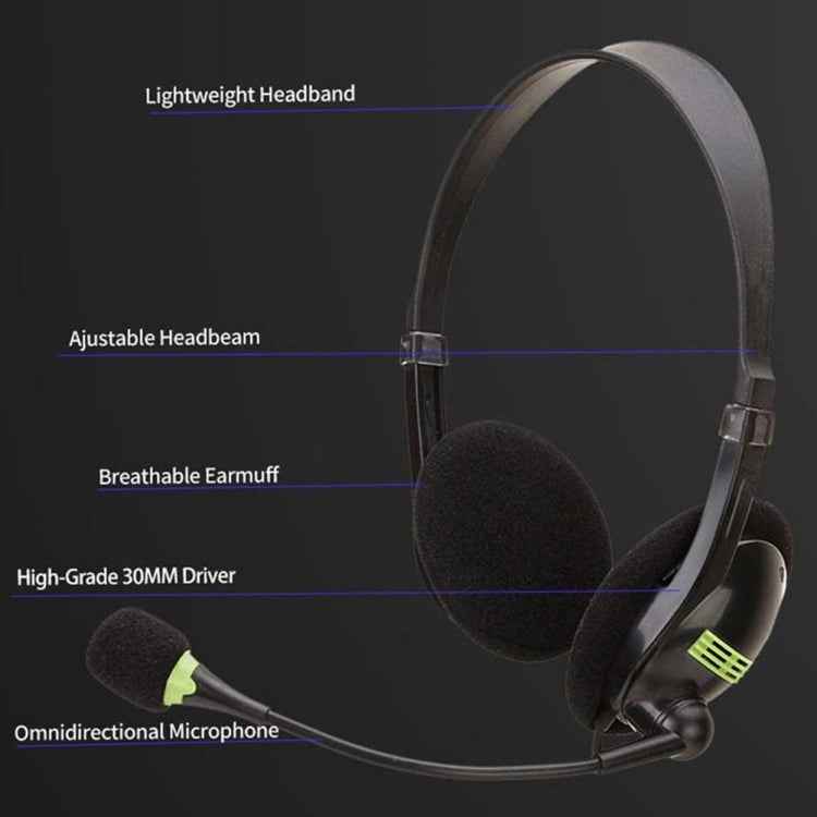 Computer USB Interface Headphone Aviation Headset with Microphone