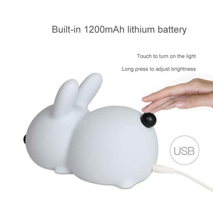 Silicone Rabbit LED Night Light USB Charging Dual-Tone Light Pat Light
